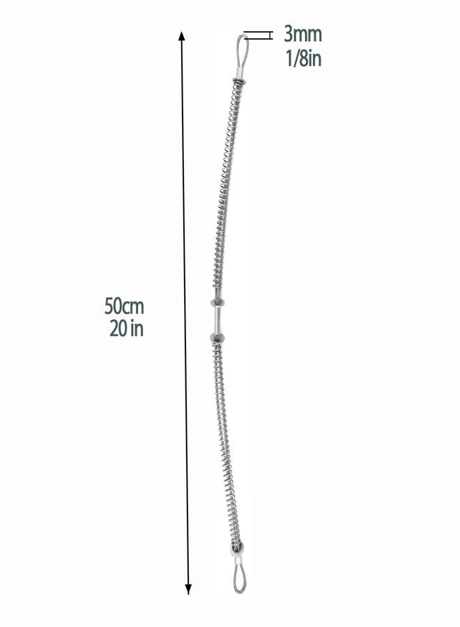 Mefape 15PCS Galvanized Steel Whip Stop Hose, 1/8" x 20", 200 PSI, Silver, 0.5" - 1.25" Hose Diameter - Image 4